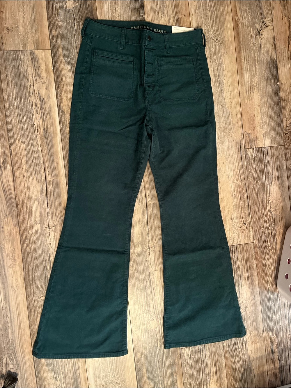 American Eagle Outfitters Women's Dark Teal Flare Corduroy Pants